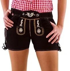 Overig Dames Lederhose Kort Luxe Zwart