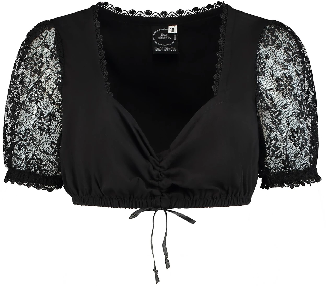 Overig Dirndl Blouse Zwart Kanten Mouwen (100% Katoen)