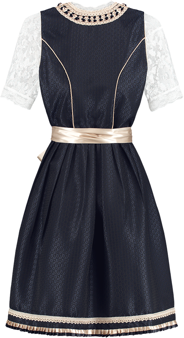 Overig Dirndl Donkerblauw-Creme 60cm Luxe 2dlg. - Afbeelding 2