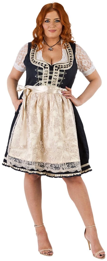 Overig Dirndl Donkerblauw-Creme 60cm Luxe 2dlg. - Afbeelding 4