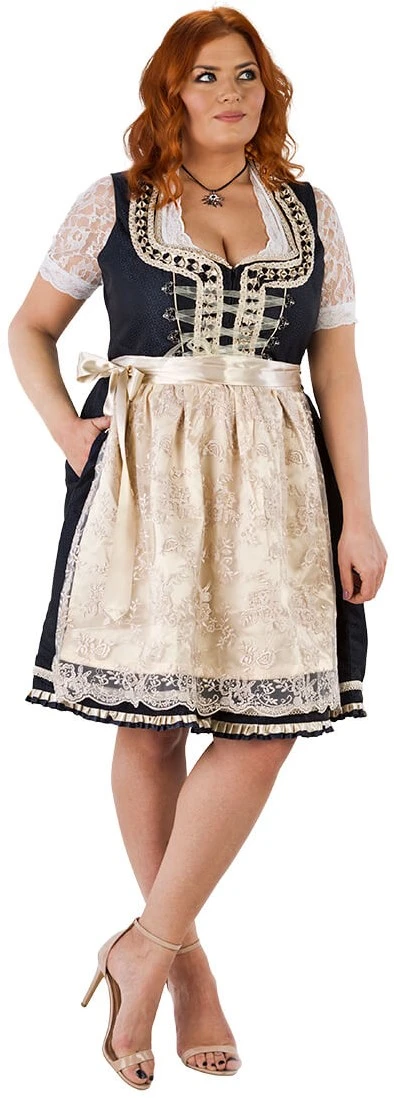 Overig Dirndl Donkerblauw-Creme 60cm Luxe 2dlg. - Afbeelding 3