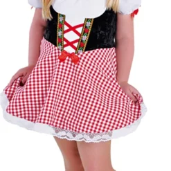 Overig Dirndl Jurkje Rood-Zwart Voor Meisjes