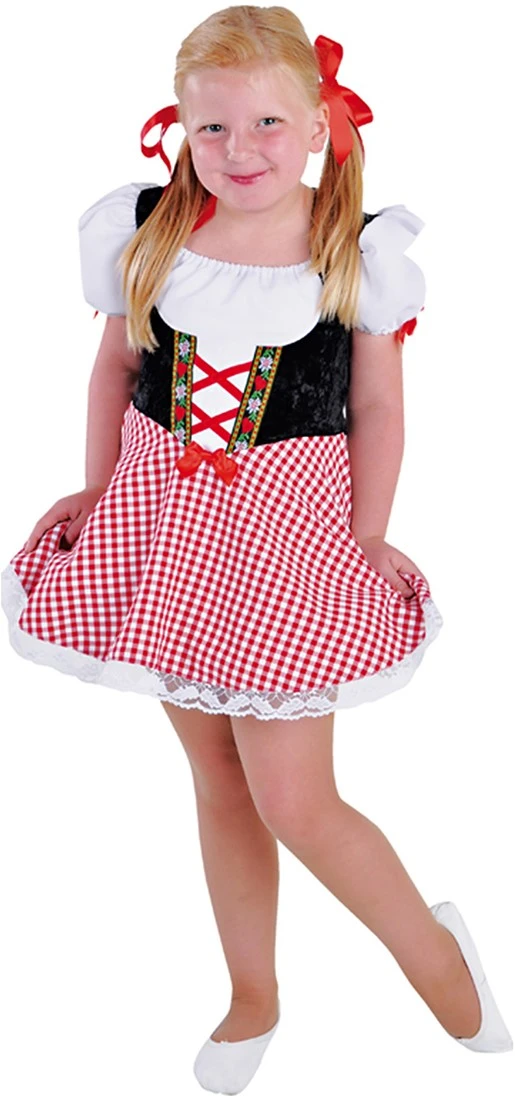 Overig Dirndl Jurkje Rood-Zwart Voor Meisjes
