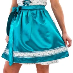 Overig Dirndl Petrol Bloemen 53cm Luxe 3dlg.