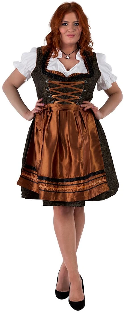 Overig Dirndl Zwart-Brons Jaquard 60cm Luxe 3dlg. - Afbeelding 3