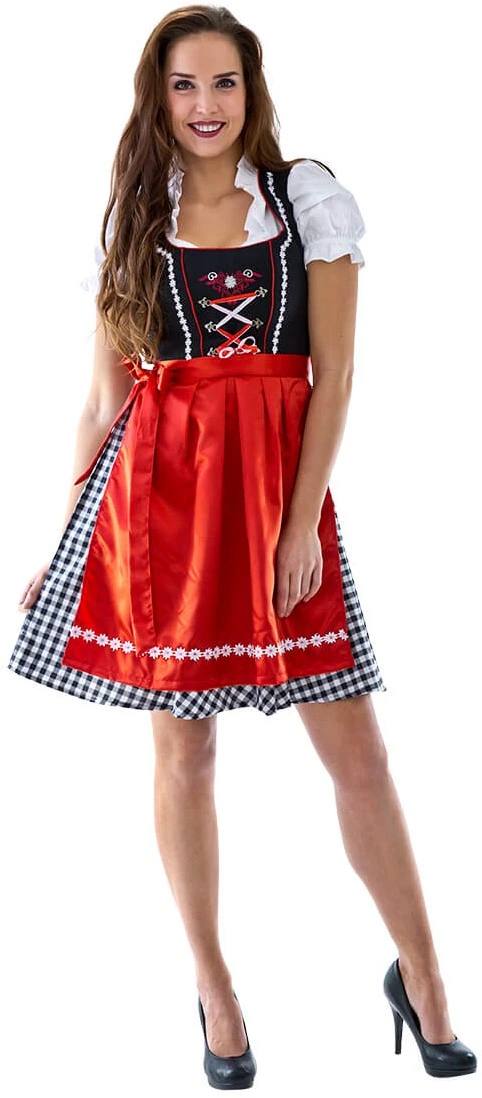 Overig Dirndl Zwart-Wit Geblokt 60cm 3dlg. (100% Katoen)