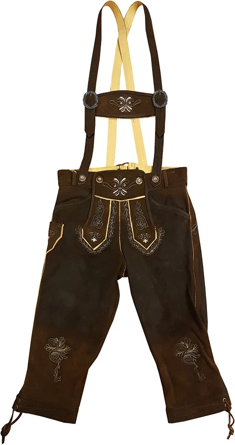 Overig Heren Lederhose Kniebund Smokey Bruin (wildleer)