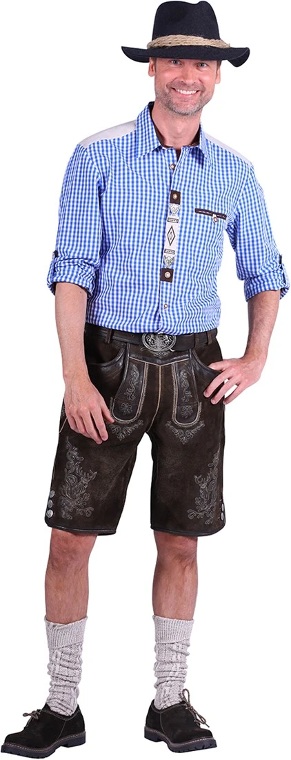 Overig Heren Lederhose Kort Donkerbruin (geitenleer) - Afbeelding 2