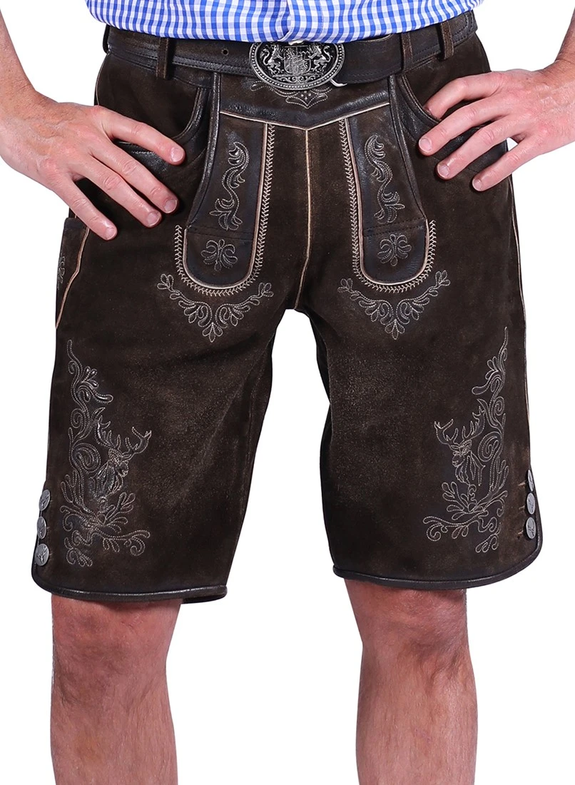 Overig Heren Lederhose Kort Donkerbruin (geitenleer) - Afbeelding 3