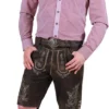 Overig Heren Lederhose Kort Donkerbruin Met Riem (geitenleer)