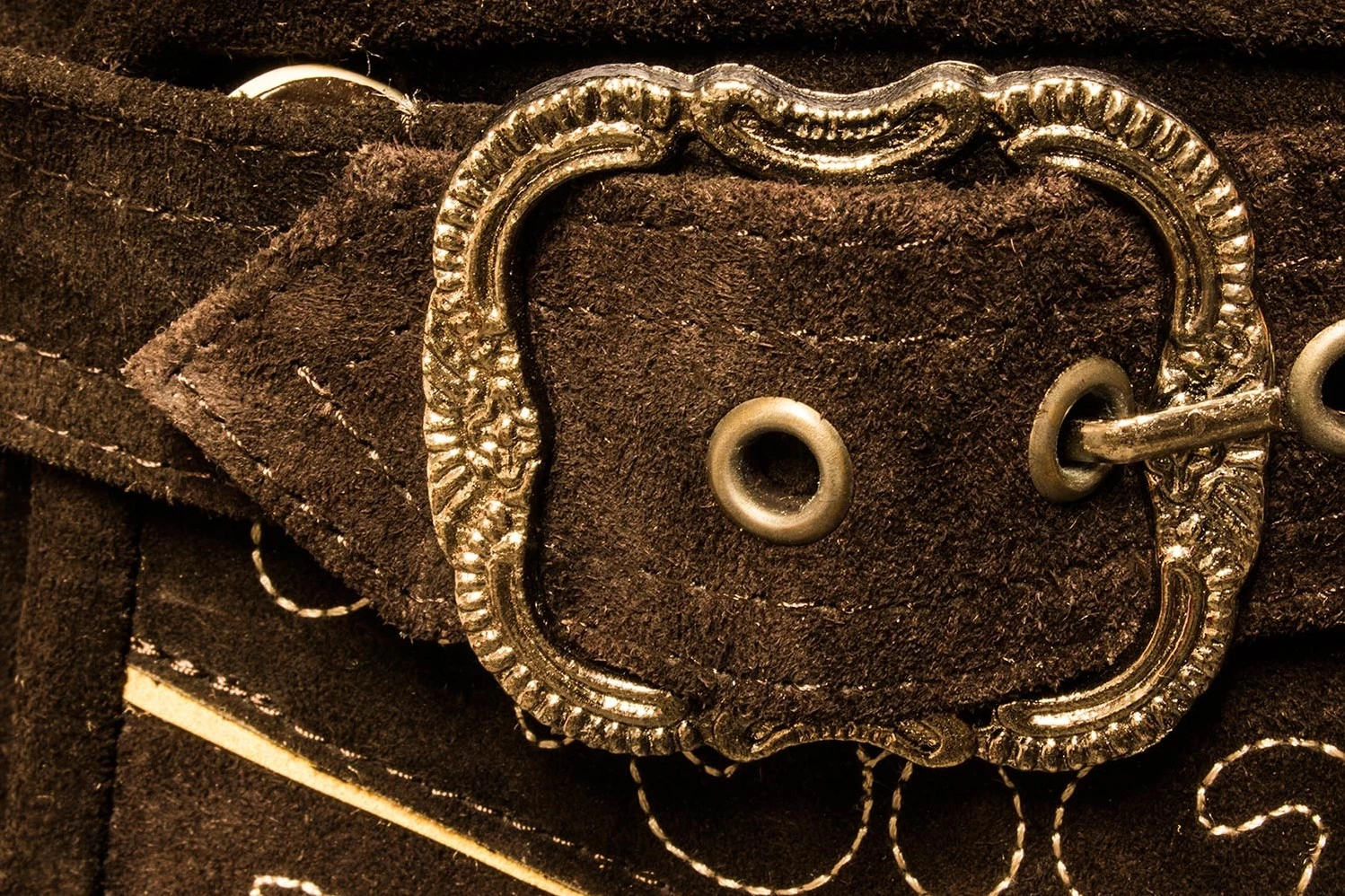 Overig Heren Lederhose Kort Donkerbruin Met Riem (Rund) - Afbeelding 2