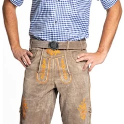 Overig Heren Lederhose Kort Gaudi Oranje (Runderleer)