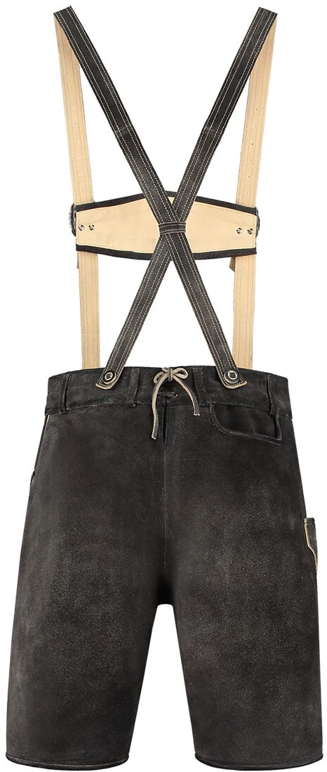 Overig Heren Lederhose Kort Luxe Vintage Antraciet Rundleer - Afbeelding 2