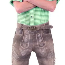 Overig Heren Lederhose Kort Runderleer Antiek Bruin