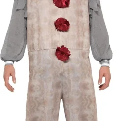 Overig Herenkostuum Scary Vintage Clown Grijs-Rood