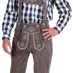 Overig Lederhose Kniebund Grijs (rundleer)