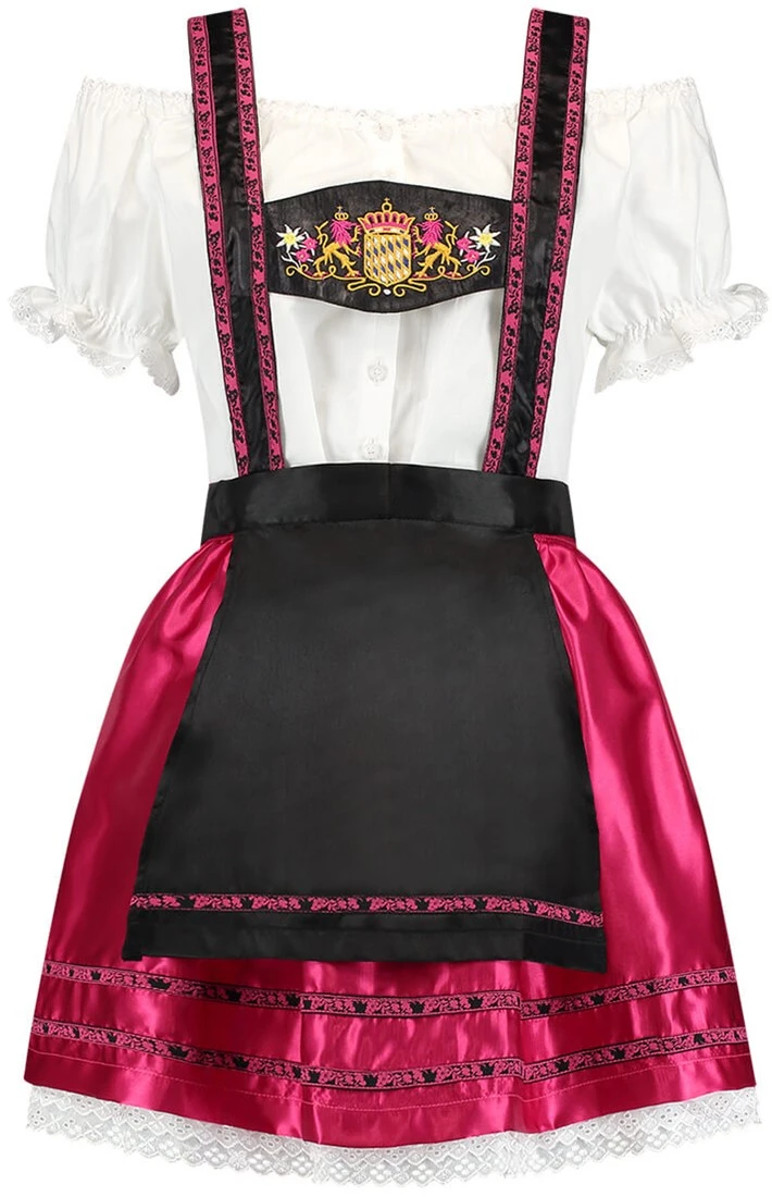 Overig Sexy Dirndl Cerise-Zwart 3dlg. - Afbeelding 4