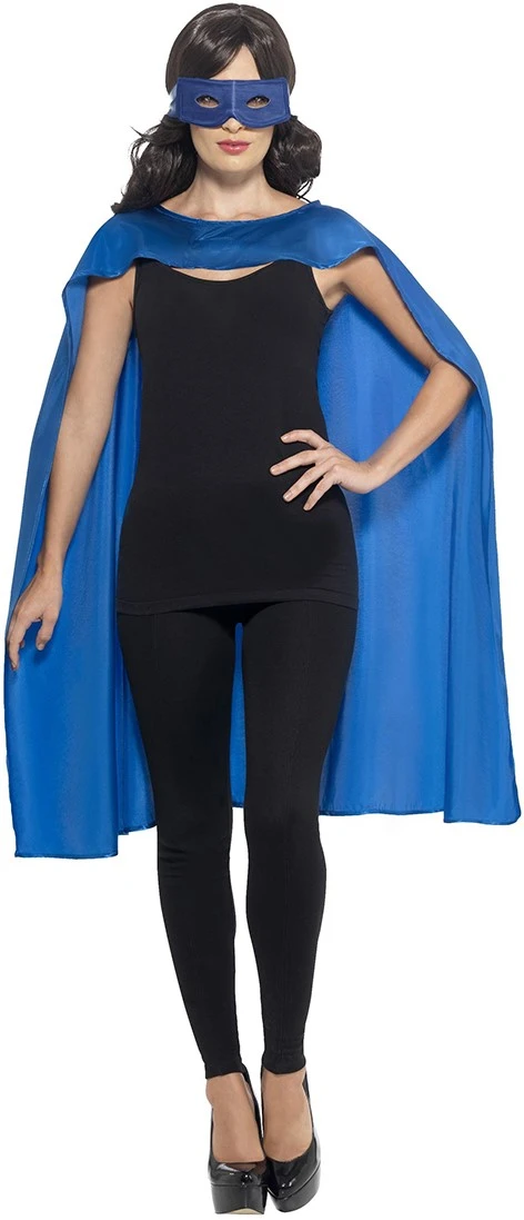 Overig Superhelden Cape Blauw Met Oogmasker - Afbeelding 2