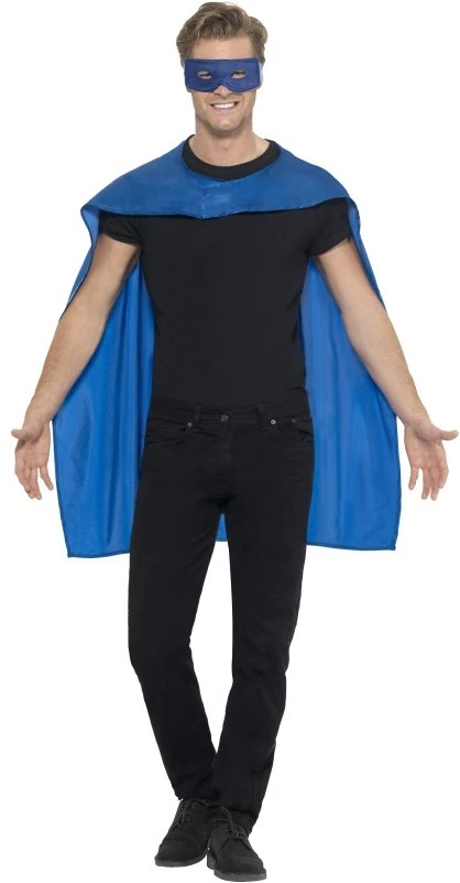 Overig Superhelden Cape Blauw Met Oogmasker