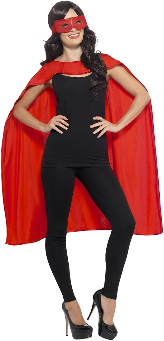 Overig Superhelden Cape Rood Met Oogmasker - Afbeelding 2