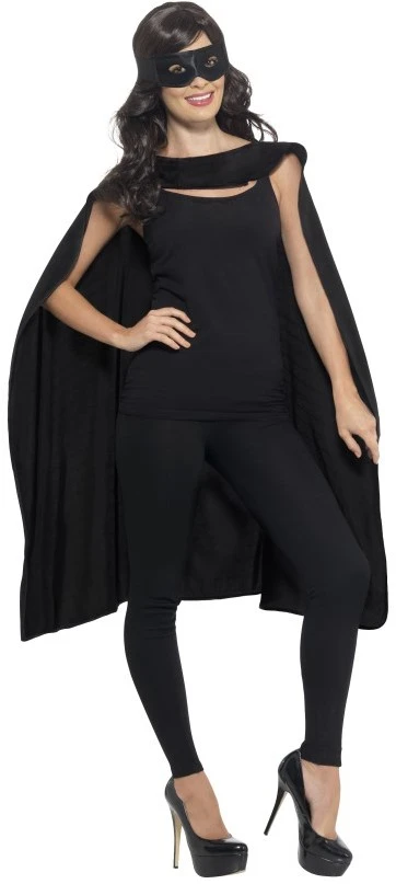 Overig Superhelden Cape Zwart Met Oogmasker