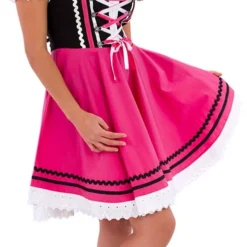 Overig Tiroler Dirndl Zwart-Pink 50cm 2dlg. (100% Katoen)