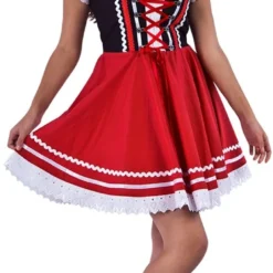 Overig Tiroler Dirndl Zwart-Rood 50cm 2dlg. (100% Katoen)