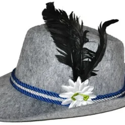 Overig Tiroler Hoed Grijs Met Veer