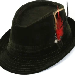 Overig Tiroler Hoed Groen Met Veertje (velours)