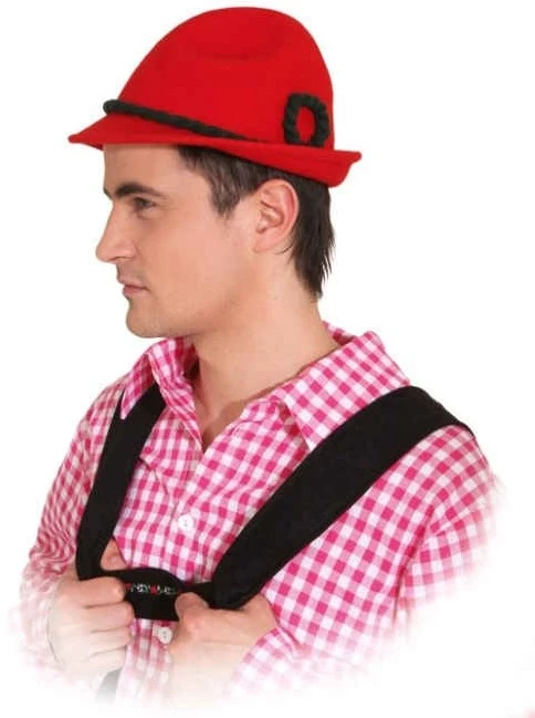 Overig Tiroler Hoed Rood Luxe (wolvilt)