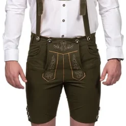 Overig Tiroler Lederhose Mosgroen Kort (Nepleer)