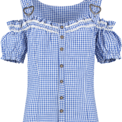Overig Tiroler Miederblouse Blauw-Wit Luxe