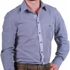 Overig Tiroler Overhemd Markus Blauw-Wit