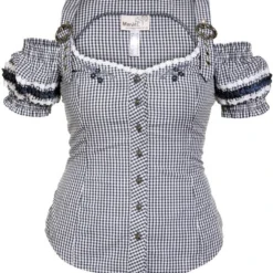 Overig Trachten Blouse Britt-Maren Donkerblauw Luxe